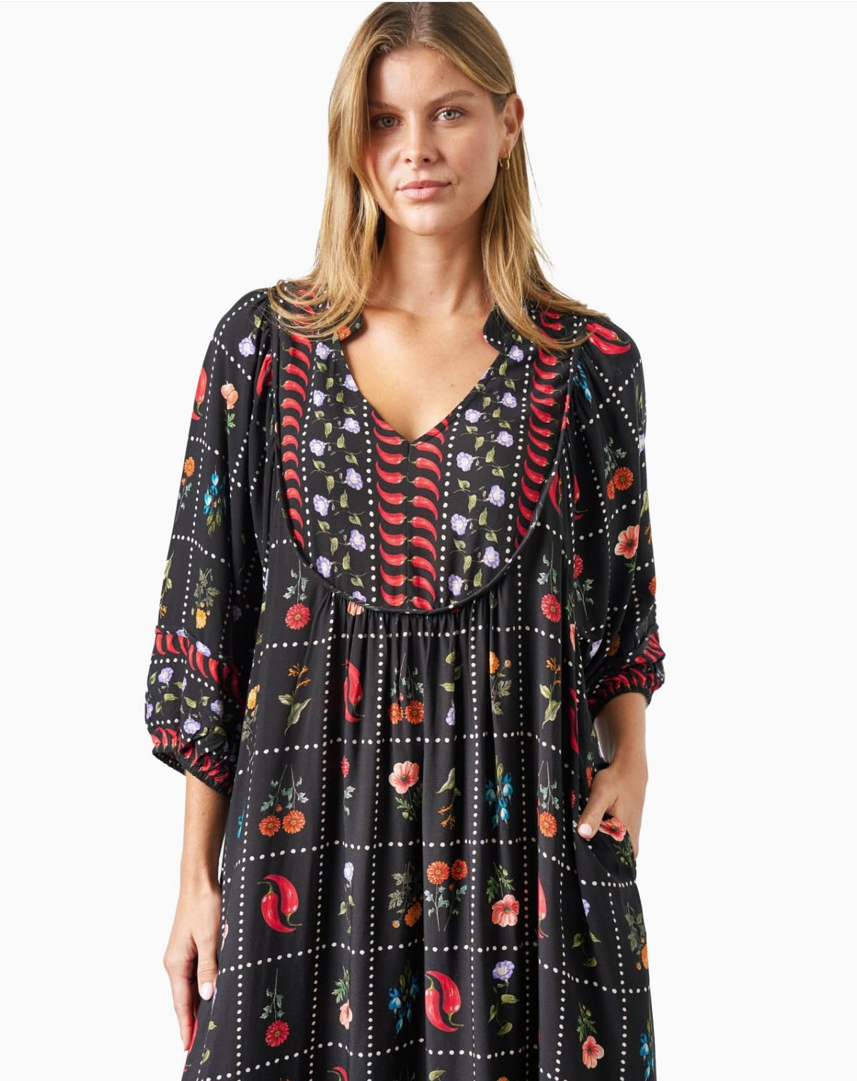 Neisha Dress Chilli Print