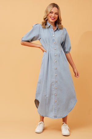 Lonnie Denim Dress Light Blue