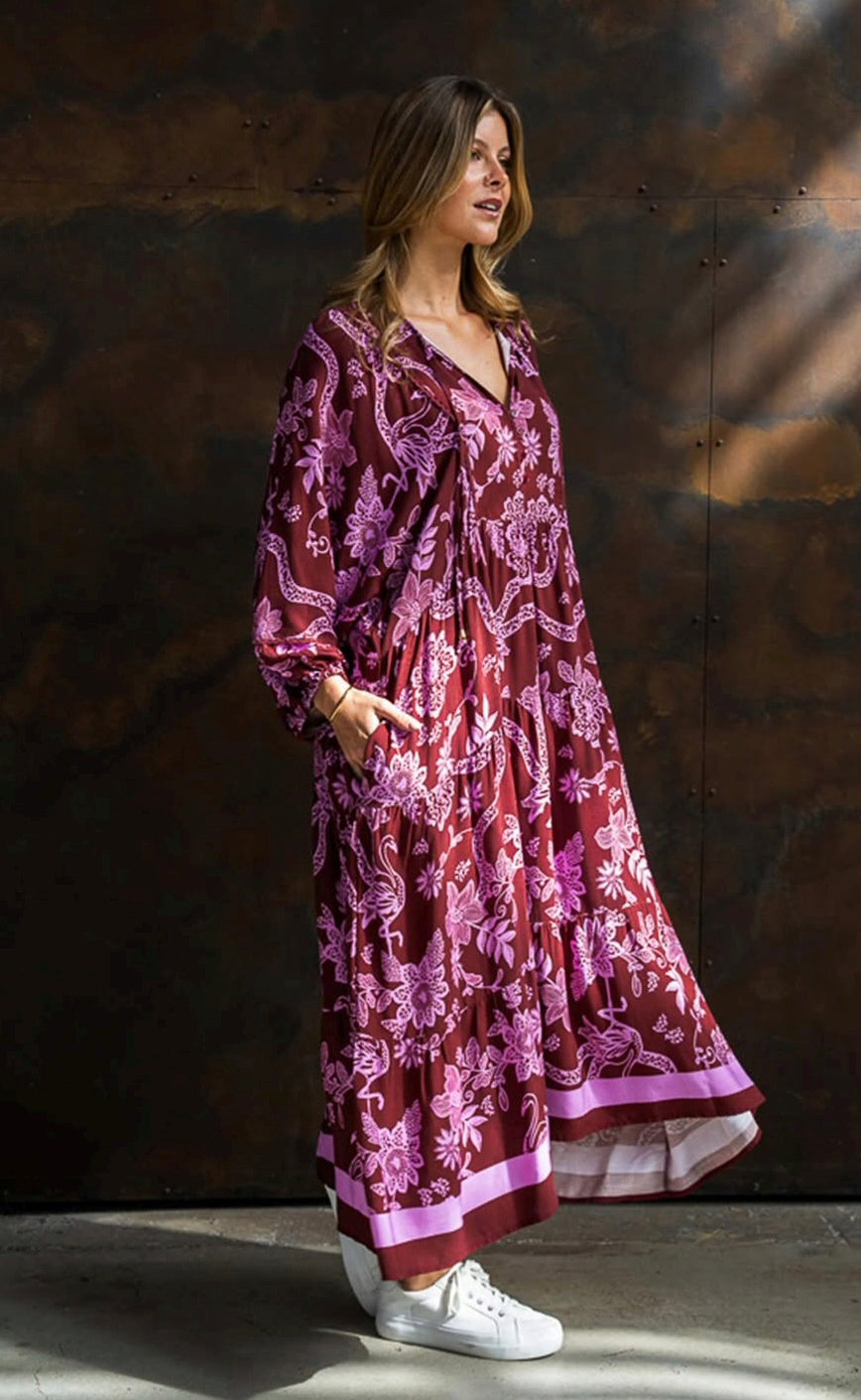 Eliana Dress Maroon