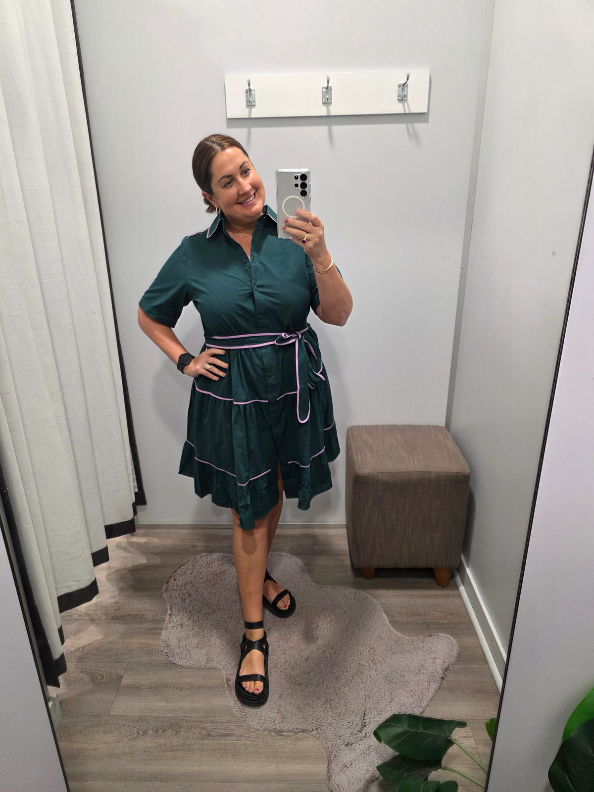 Emerald Shirt Dress