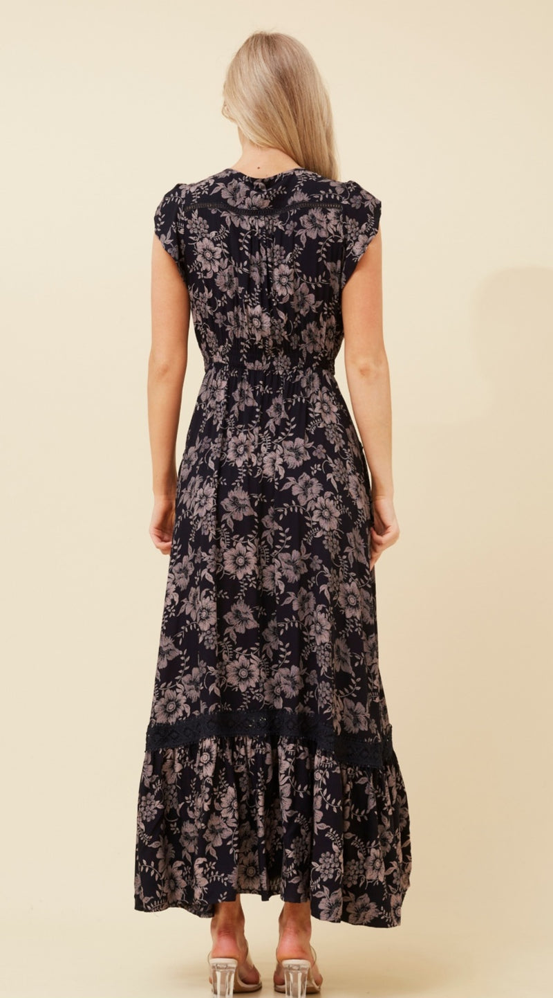 Agnes Dress Navy Print