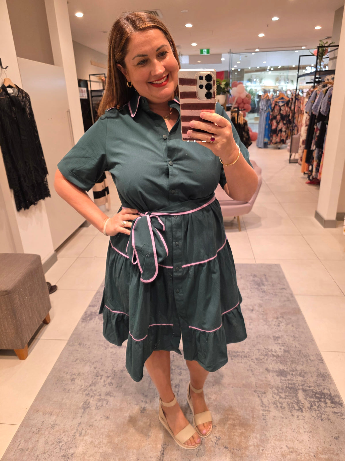 Emerald Shirt Dress