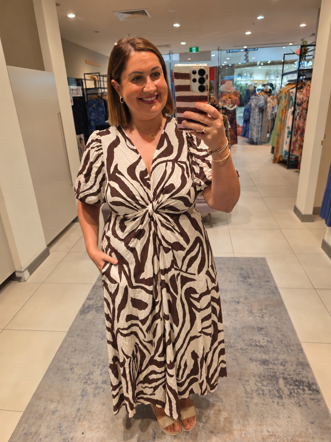 Indra Dress Zebra Print