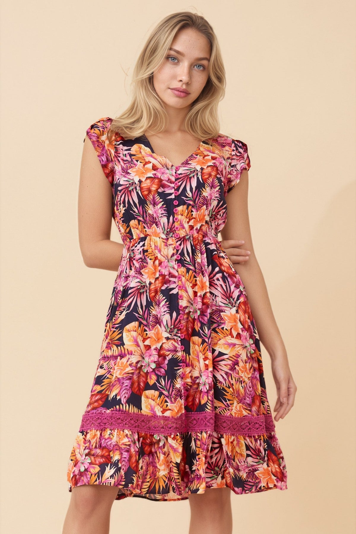 Genie Dress Hot Pink