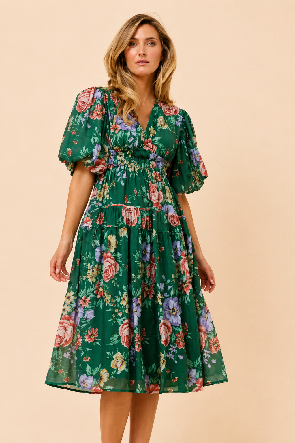 Briana Dress Forest Green