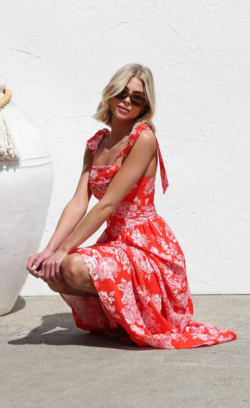 Alazne Dress Red Floral