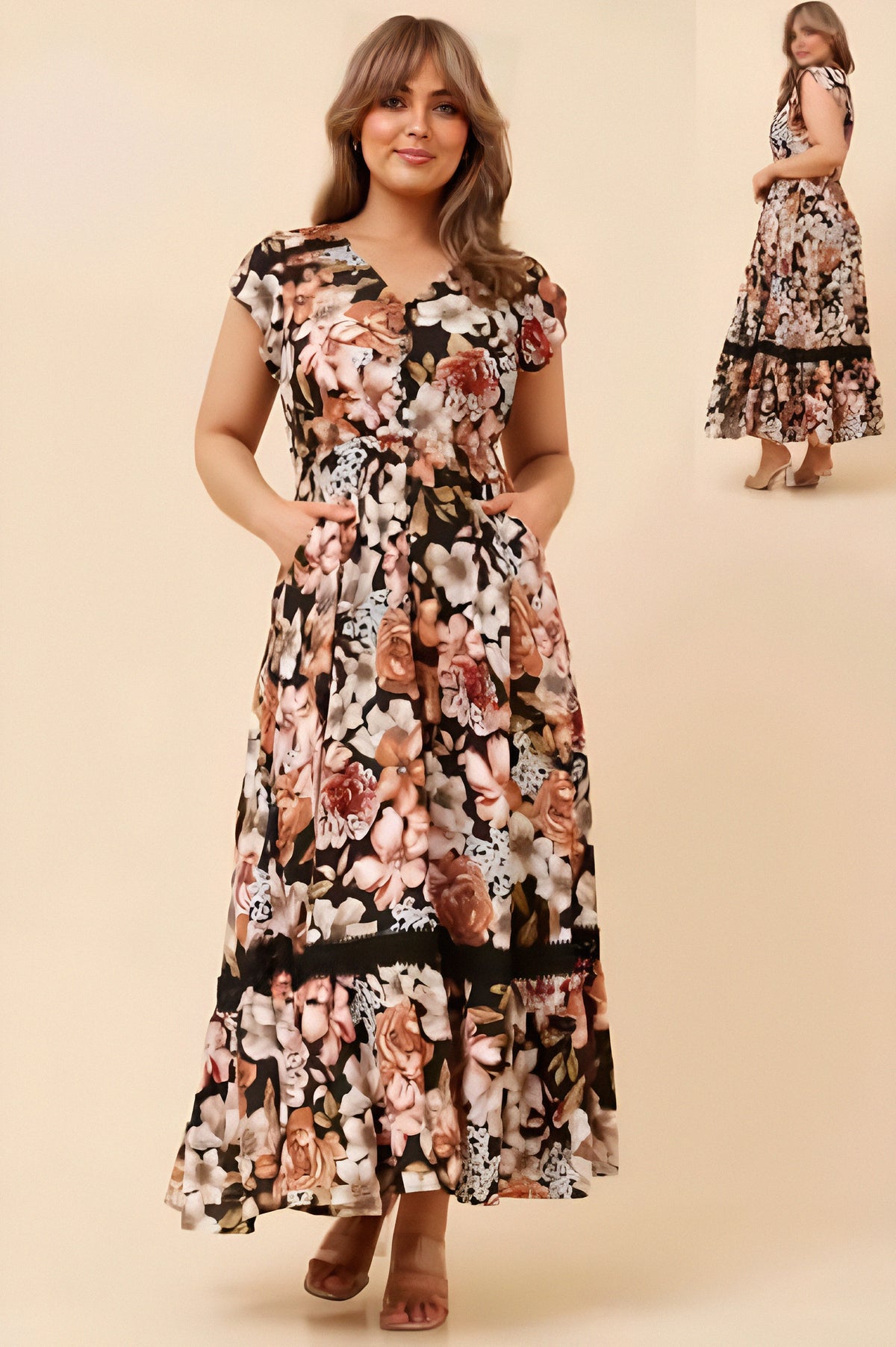 Agnes Dress Brown Floral