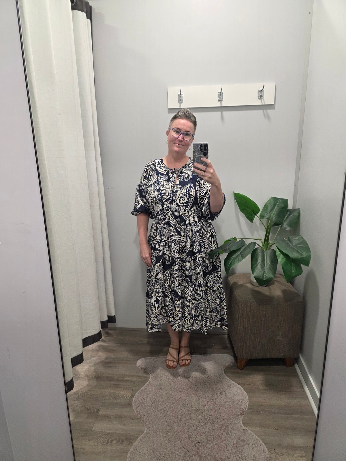 Eliana Dress Navy Floral Print