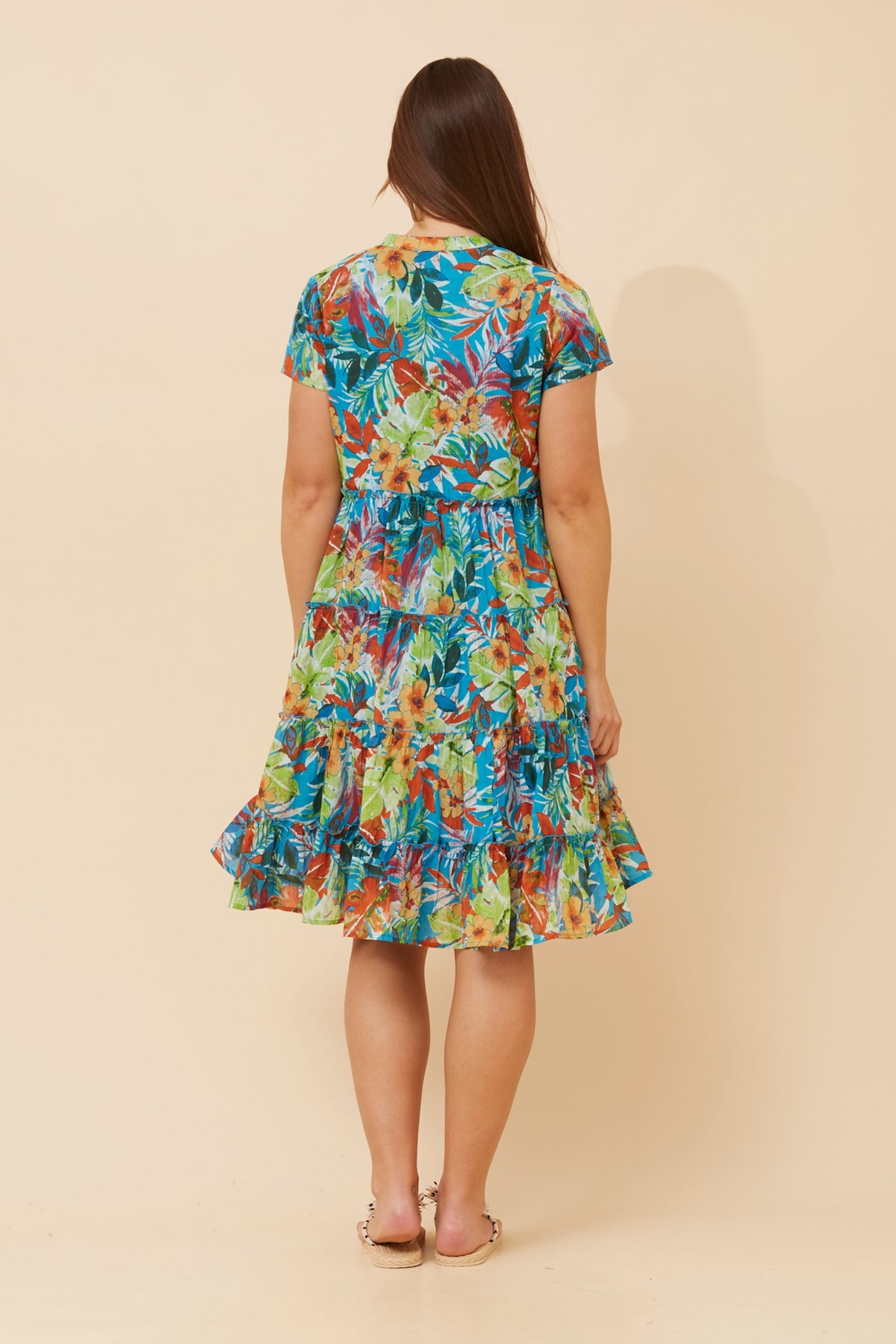 Laura Dress Palm Print