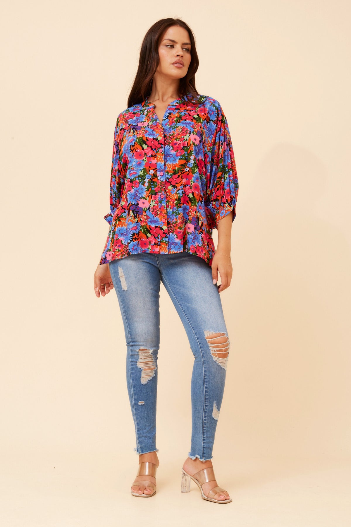 Maureen Blouse Cornflower Print