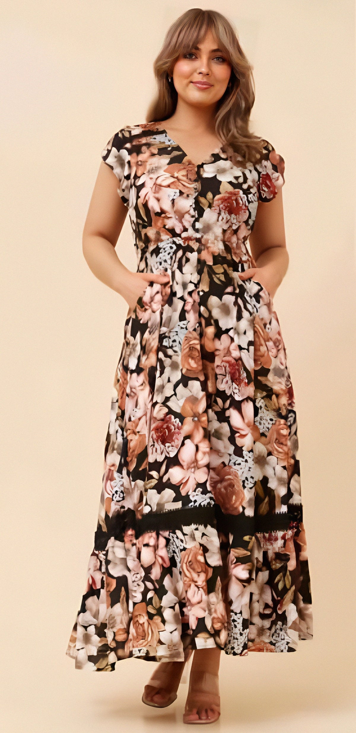 Agnes Dress Brown Floral