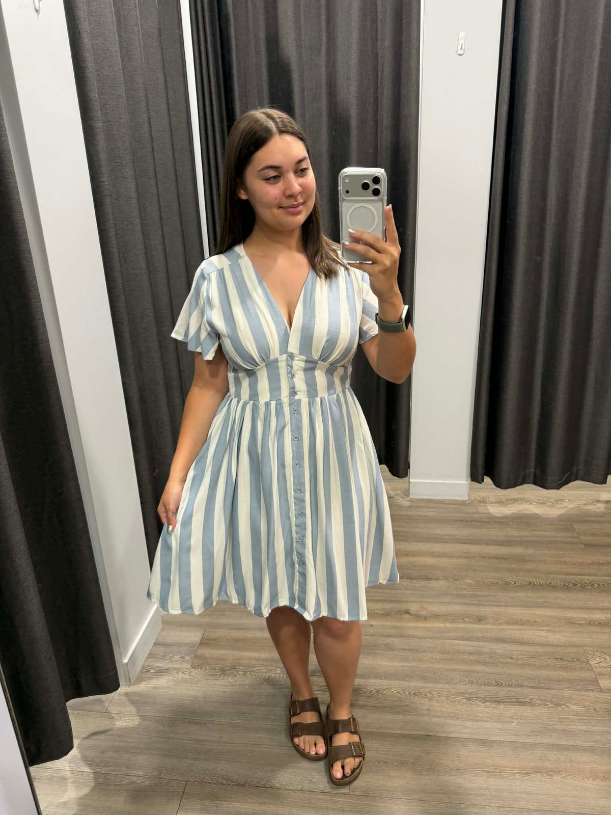 Tori Dress Blue Stripe