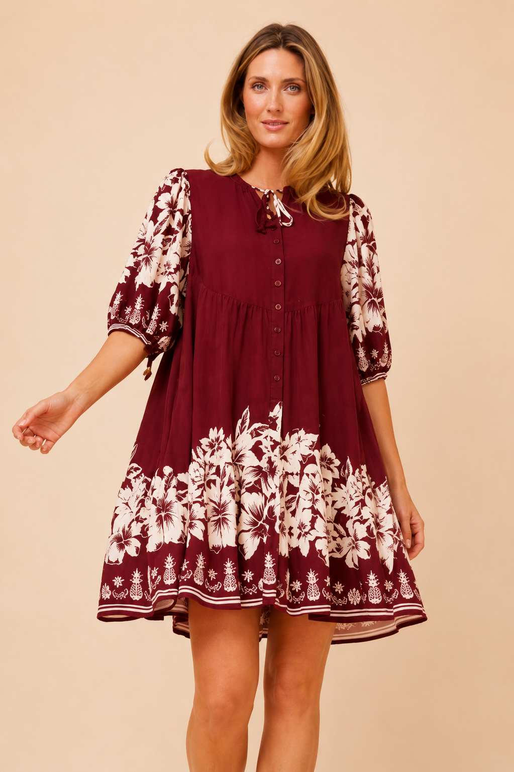 Tonya Dress Burgundy
