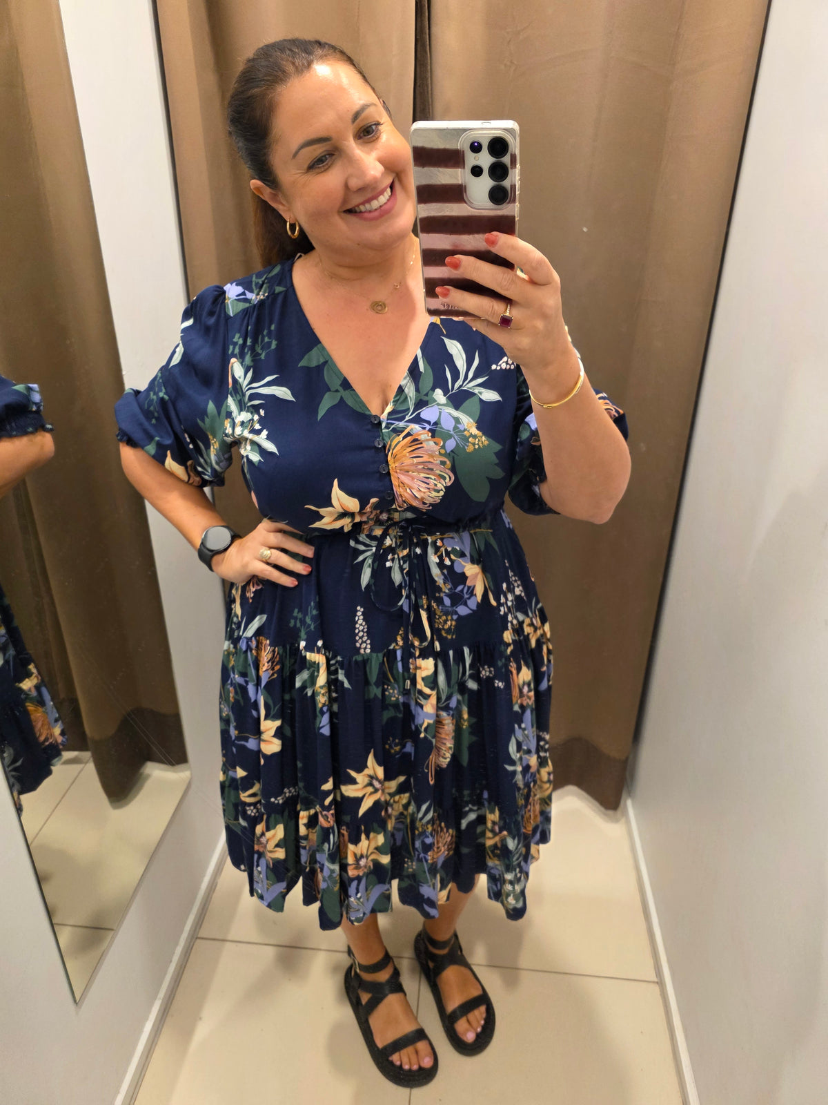 Koda Dress Navy Floral