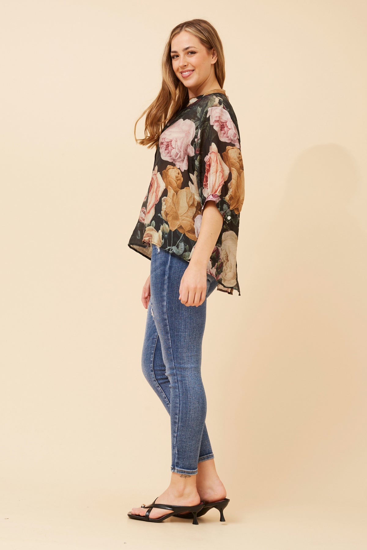 Maureen Blouse Green Floral