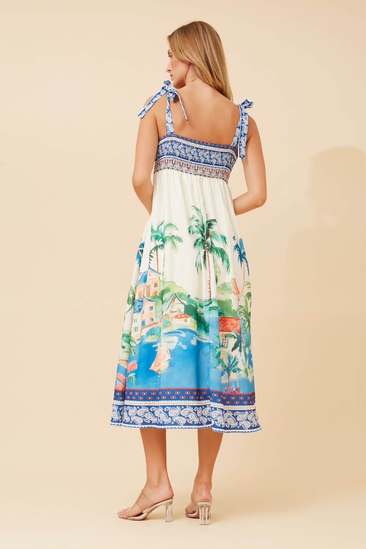 Aria Dress Palm Print
