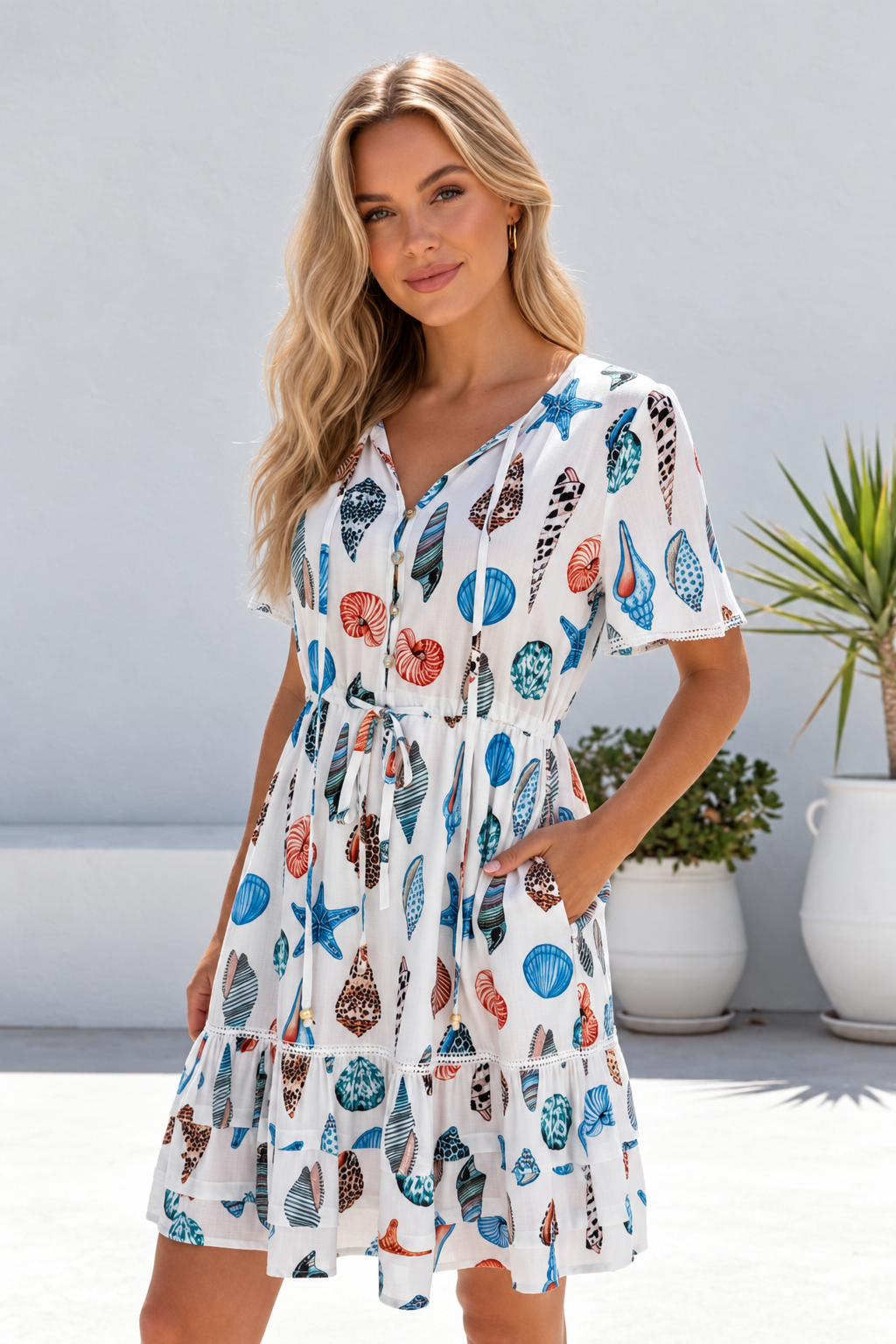 Ishta Dress Ocean Print