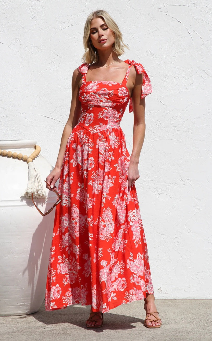 Alazne Dress Red Floral