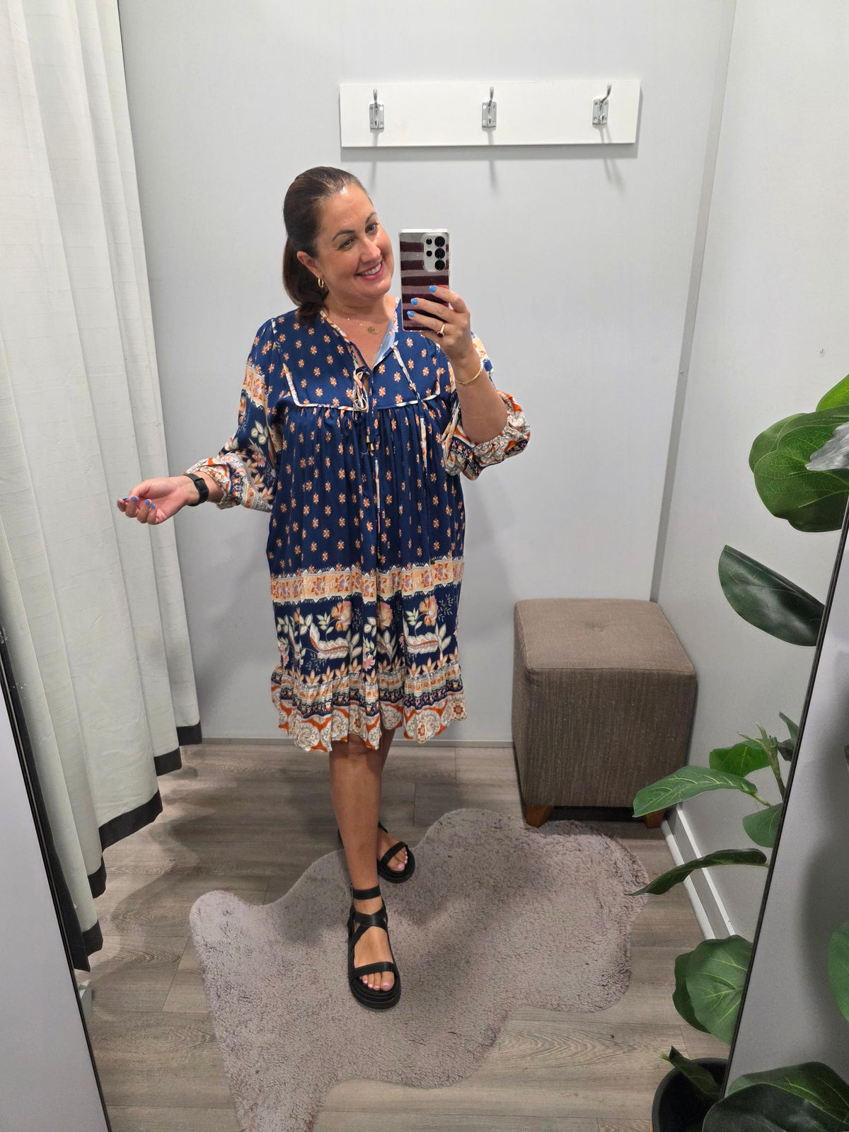 Asha Print French Dress