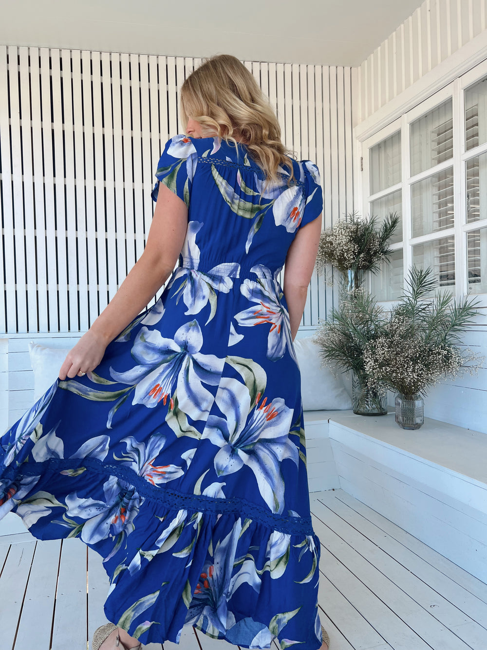 Asteria Print Carmen Maxi Dress