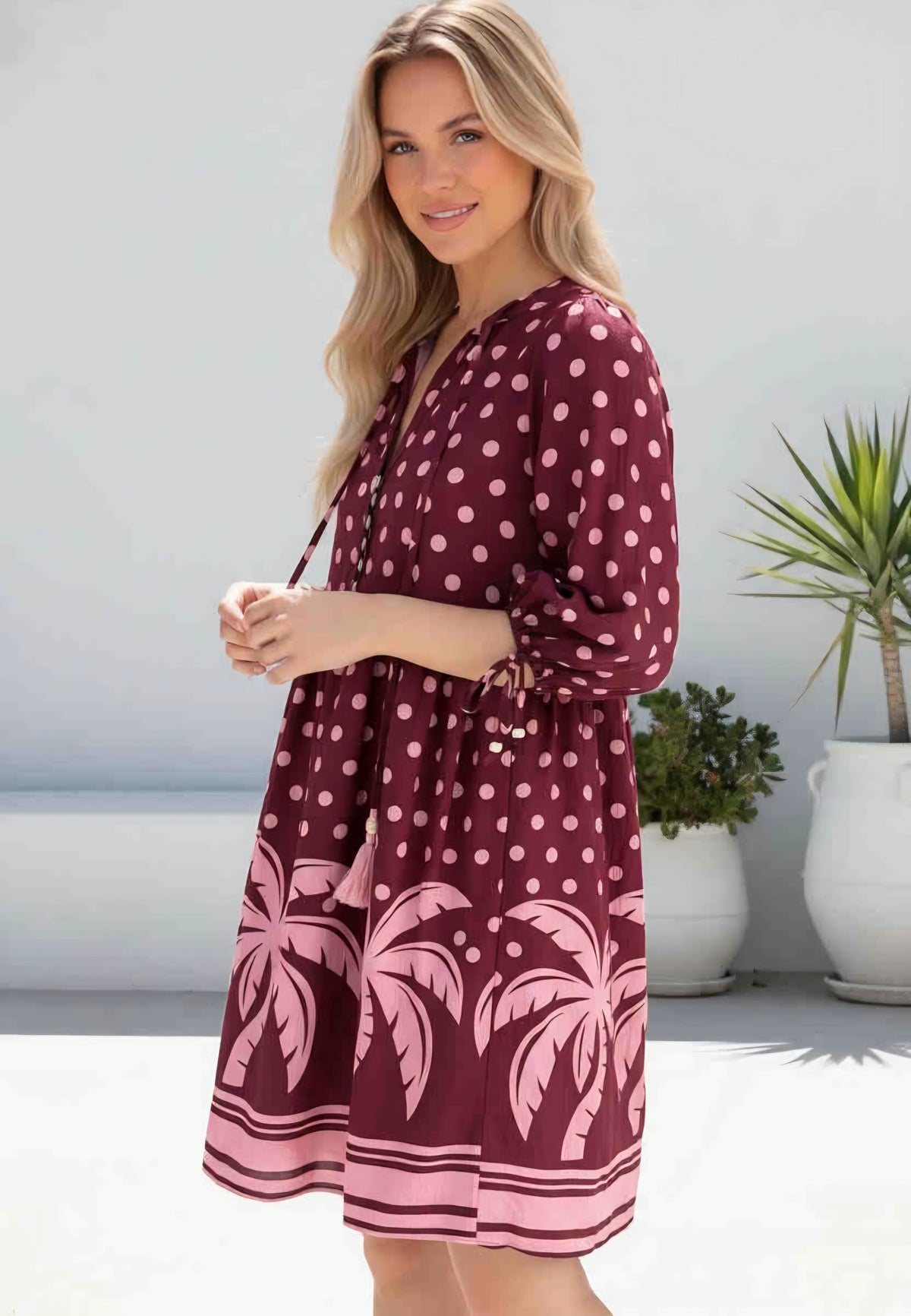 Jana Dress Burgundy