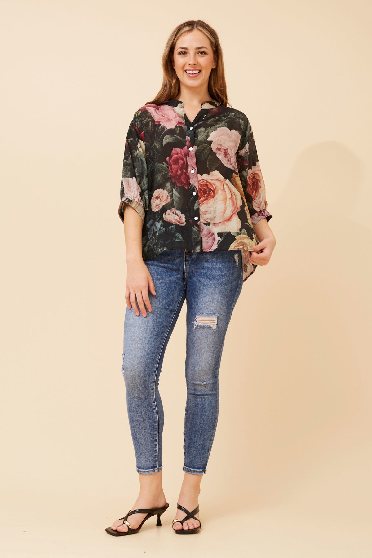 Maureen Blouse Green Floral