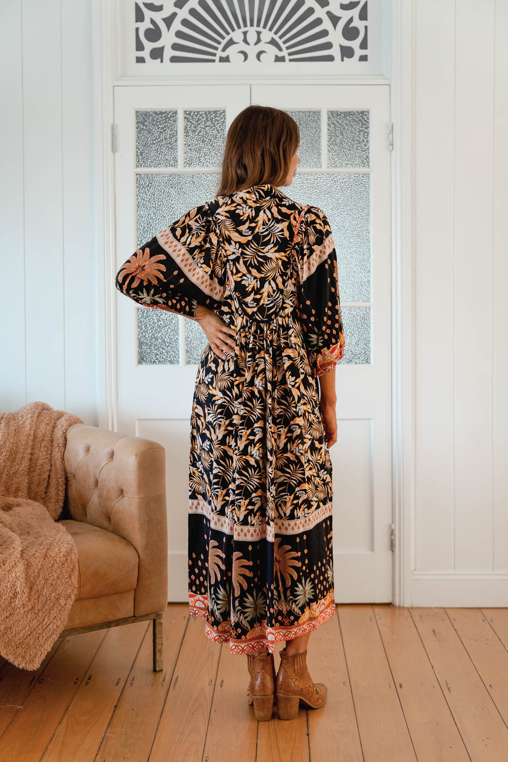 Jardin Print Boheme Midi Dress