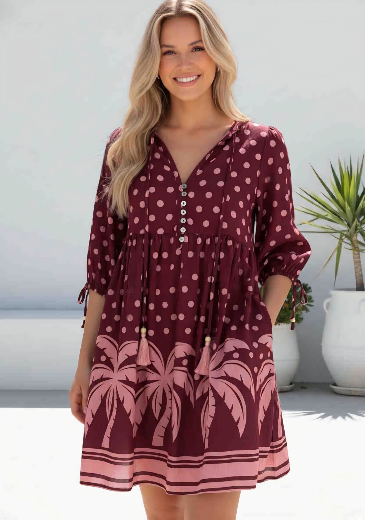 Jana Dress Burgundy