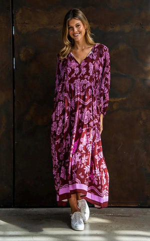 Eliana Dress Maroon