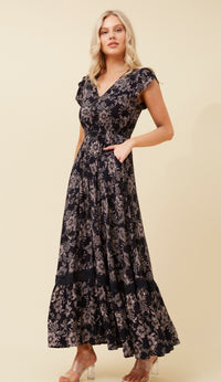 Agnes Dress Navy Print