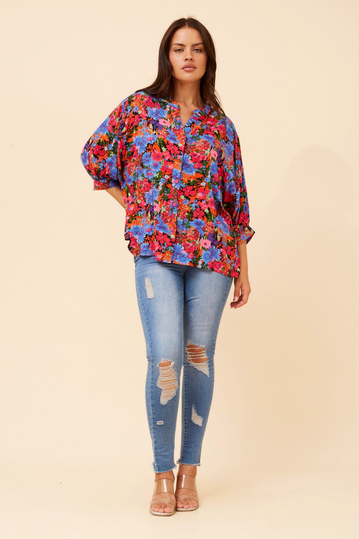 Maureen Blouse Cornflower Print