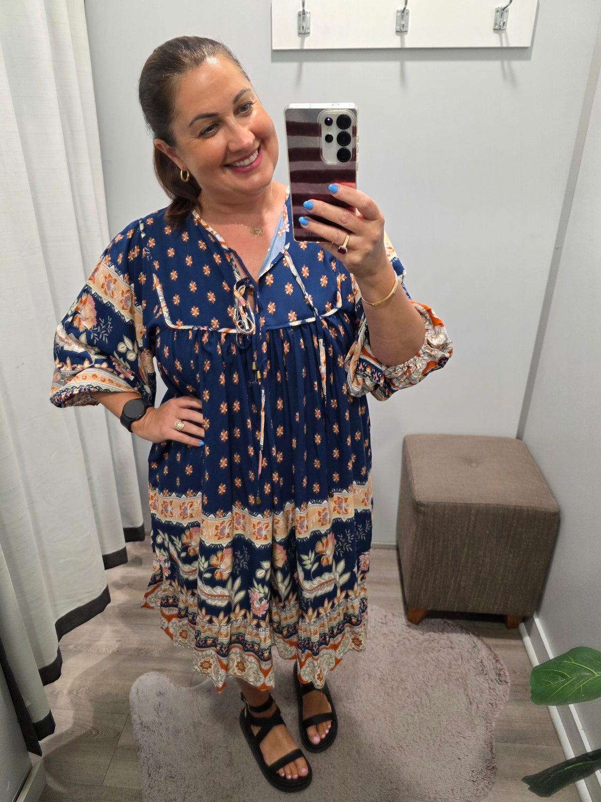 Asha Print French Dress