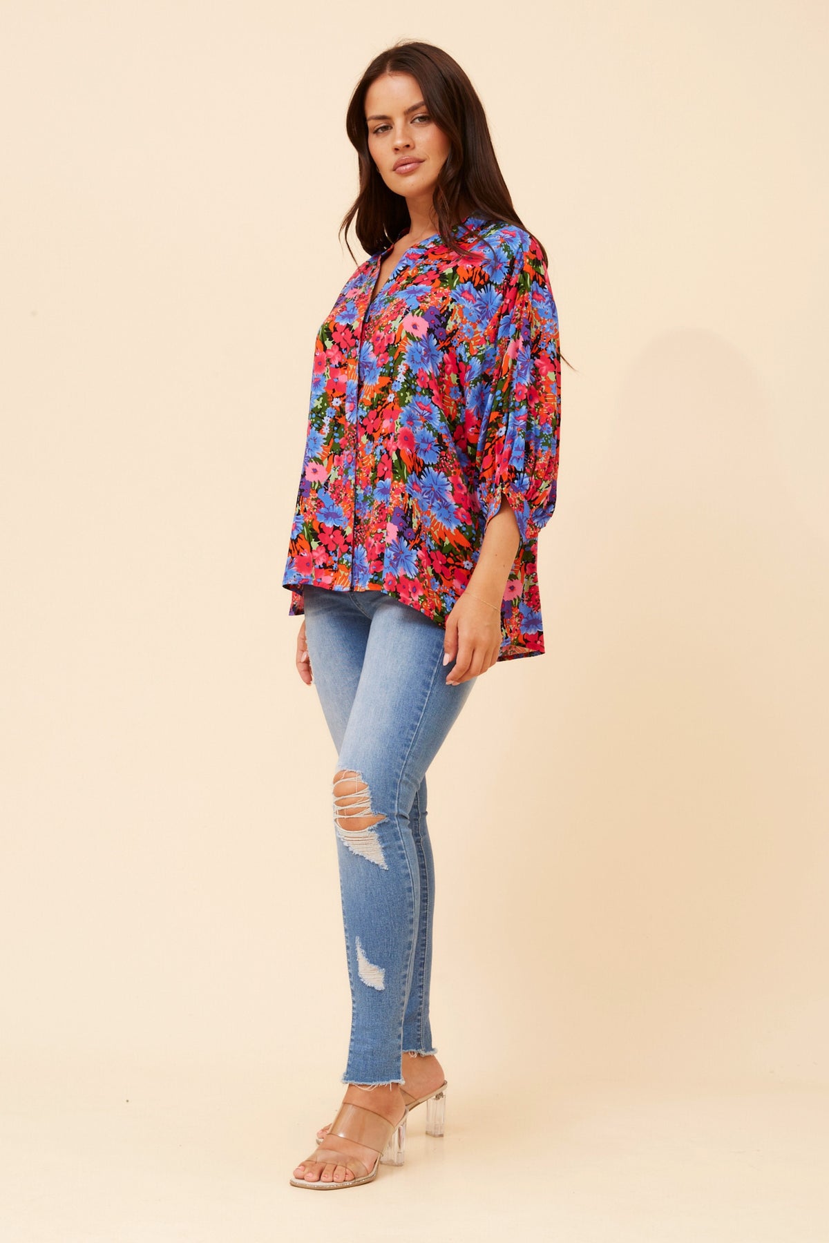 Maureen Blouse Cornflower Print