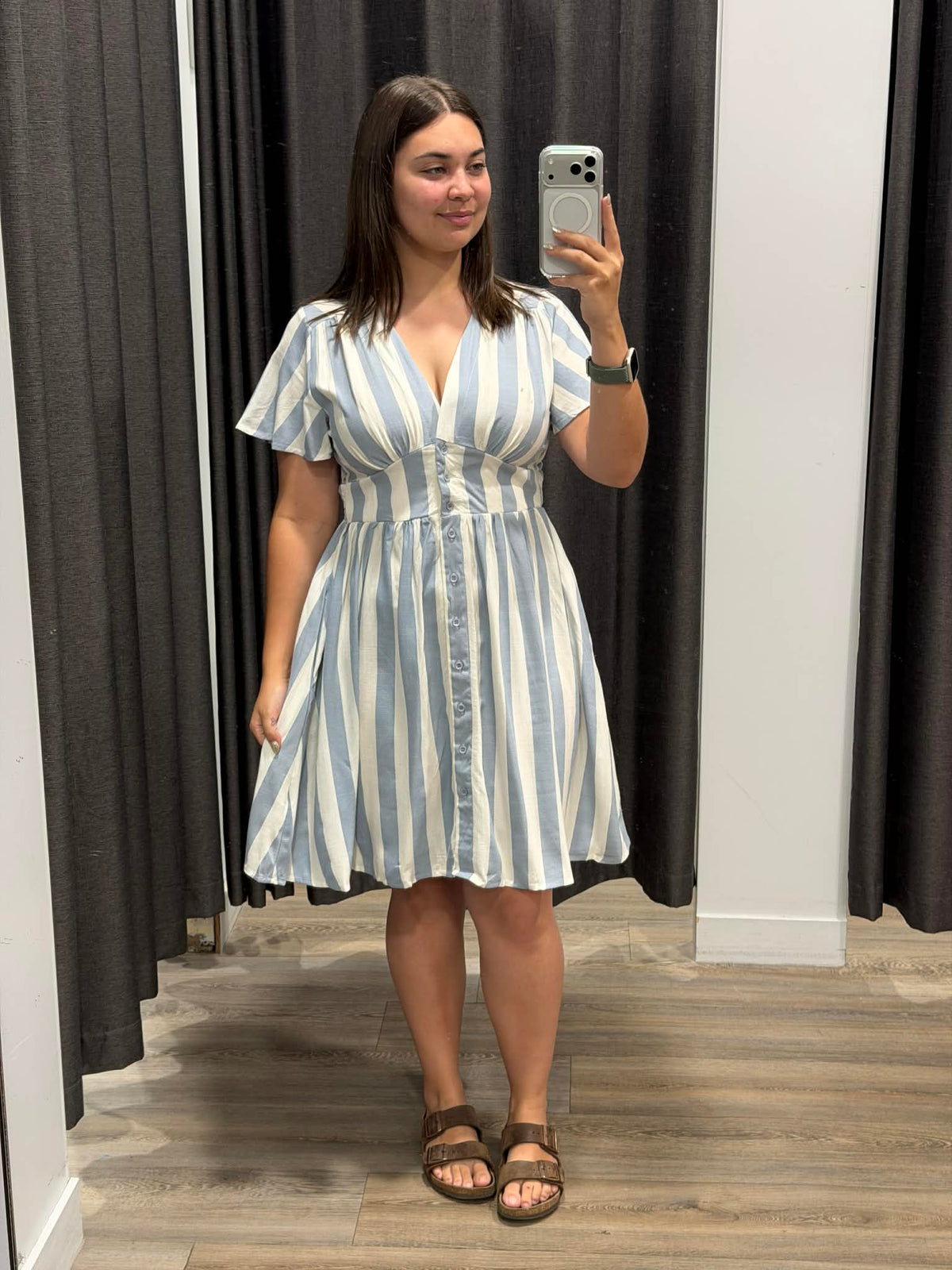 Tori Dress Blue Stripe