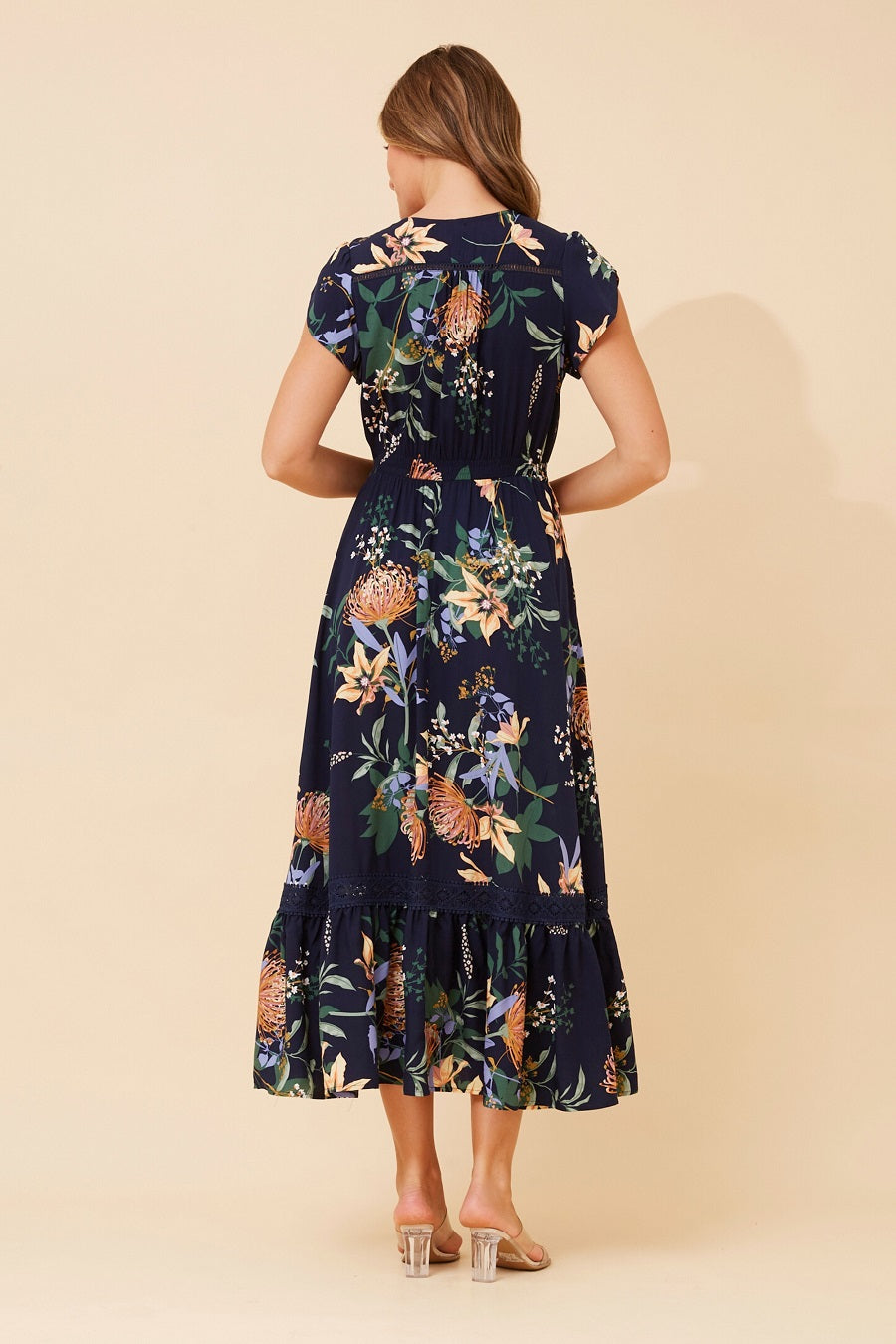 Agnes Dress Floral Navy