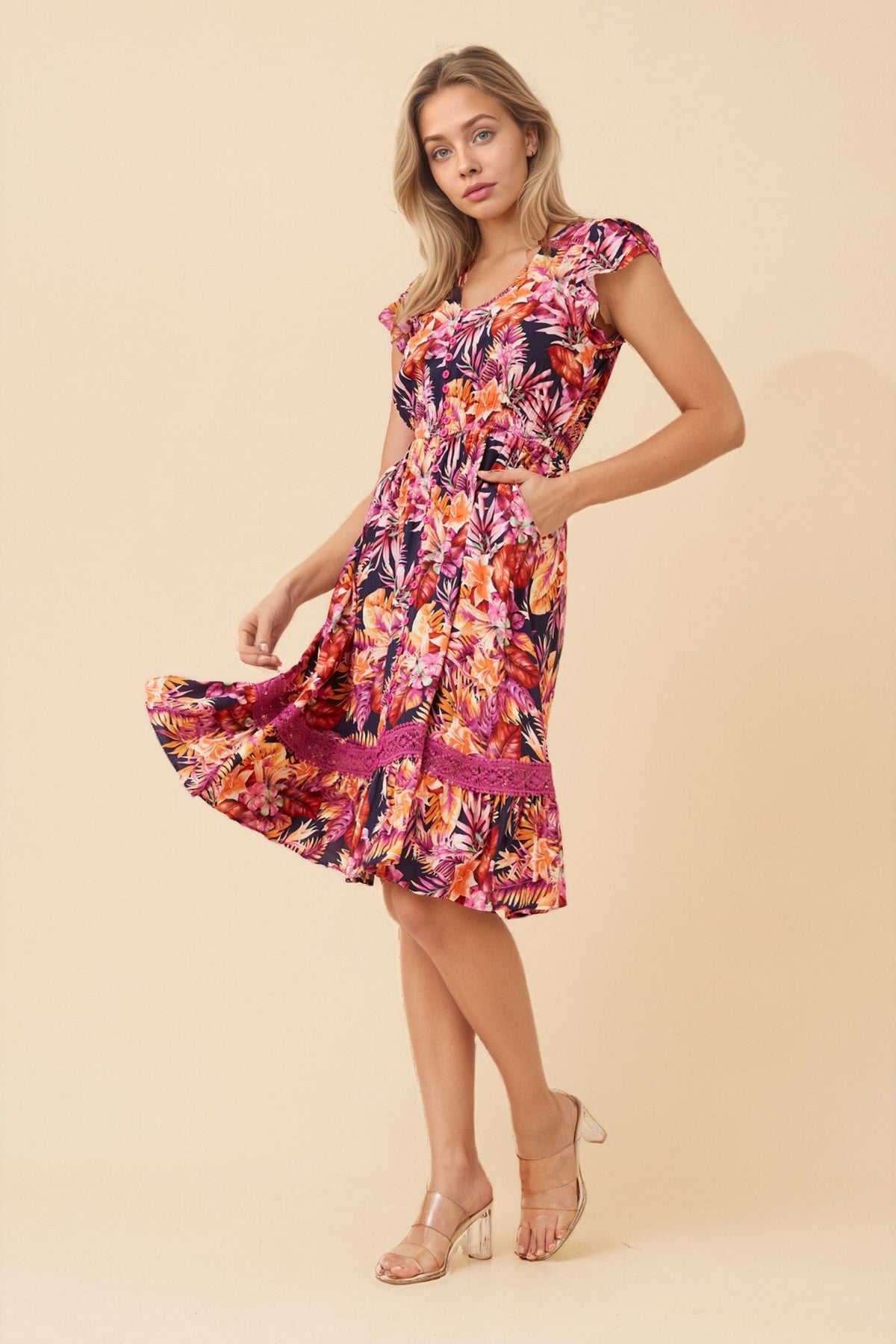 Genie Dress Hot Pink