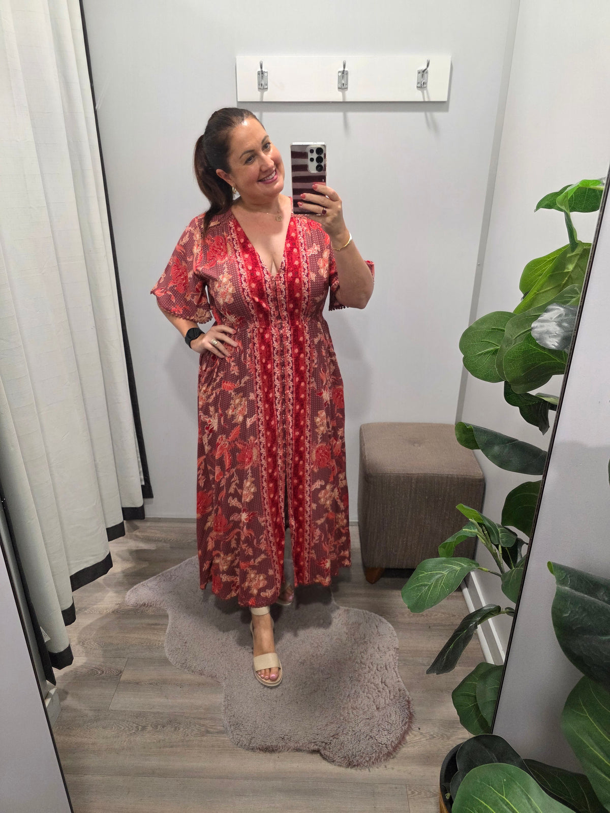Ziggy Print Pearl Midi Dress