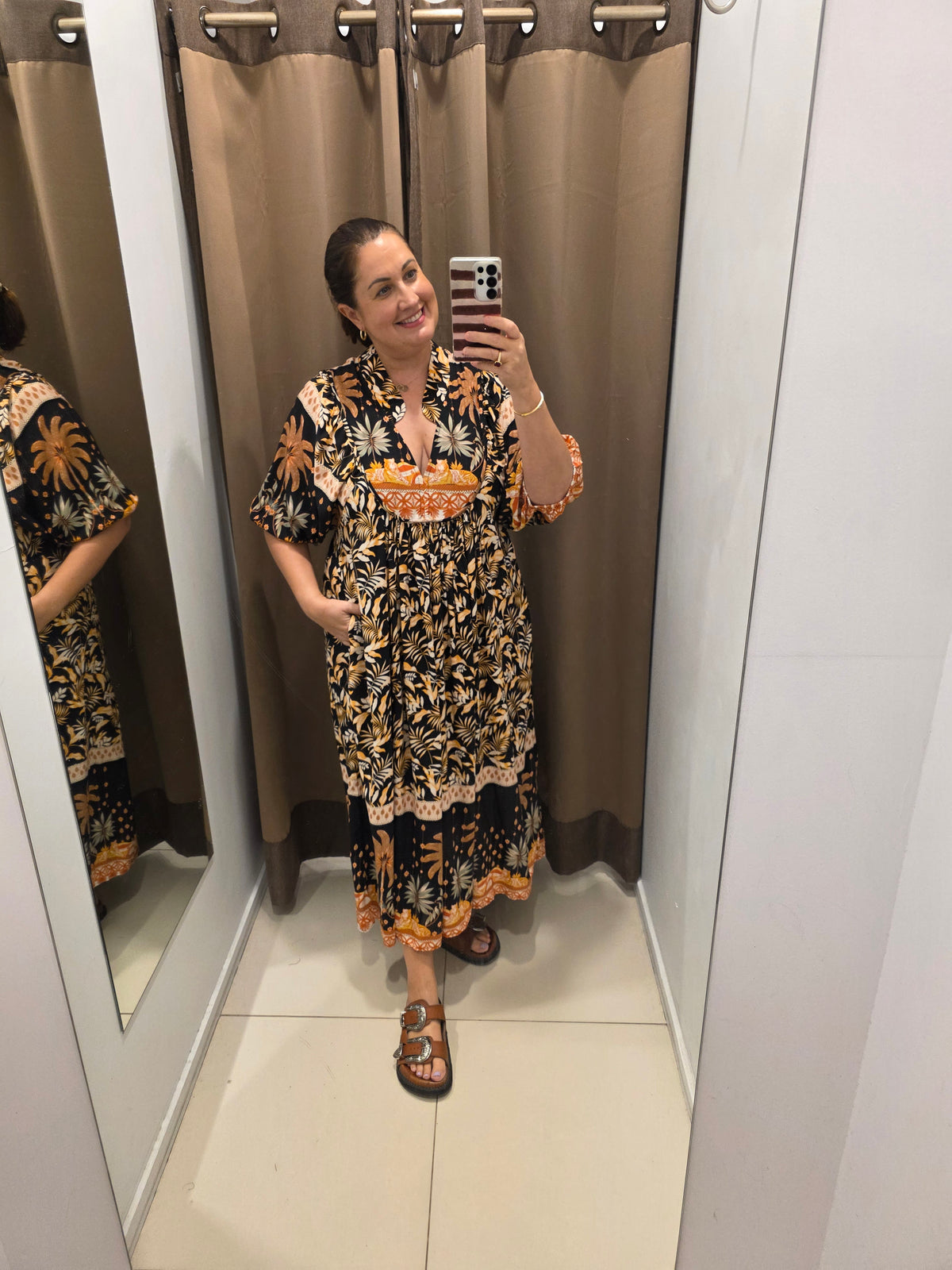 Jardin Print Boheme Midi Dress