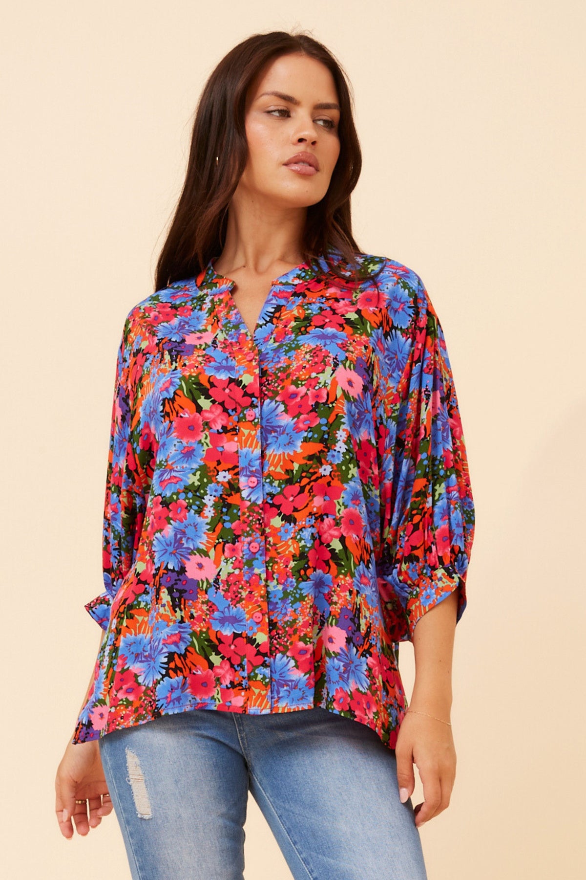 Maureen Blouse Cornflower Print