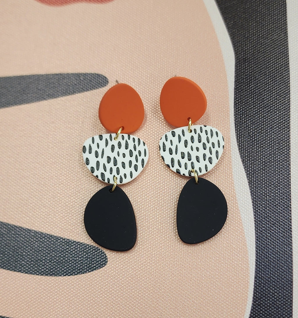 Ebony Earrings Orange