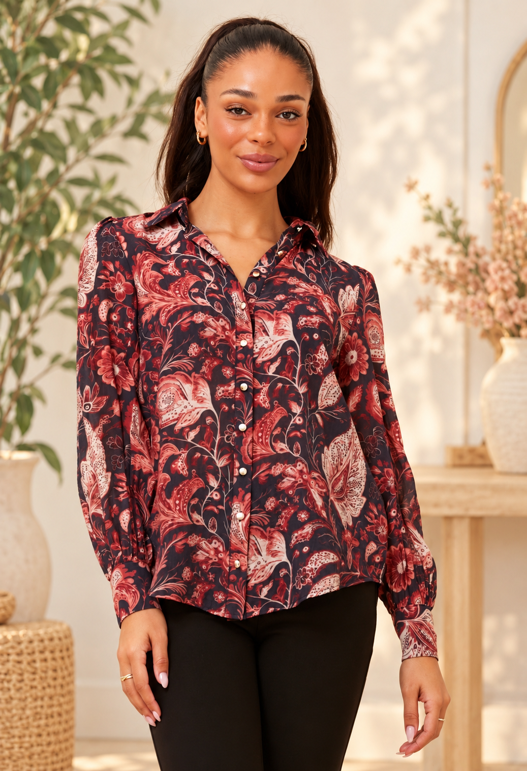 Shelby Blouse Burgundy